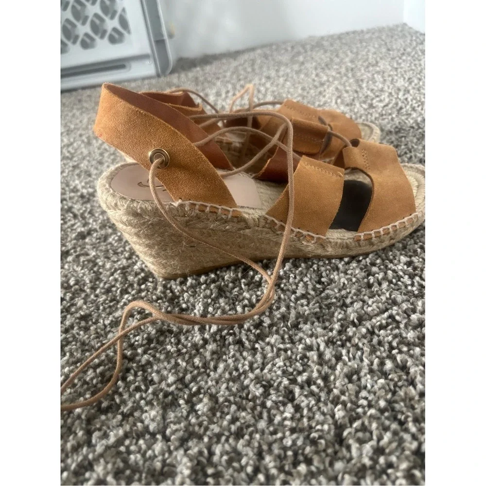Kanna Spain Tan Suede Lace-Up Espadrille Wedges | EU 37 / US 6.5–7 | BohoSandals